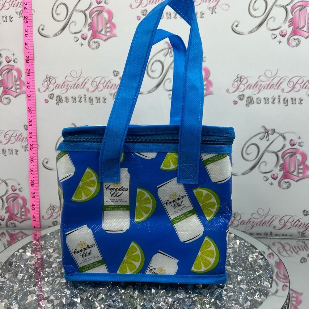 Canadian club mini cooler bag limes drinks beach Blue Lime & Can Cooler Tote